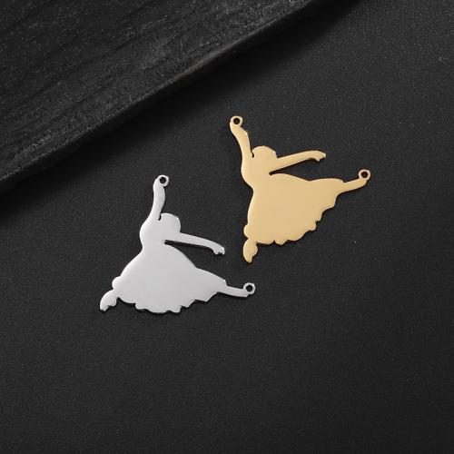 Stainless Steel Pendants 304 Stainless Steel Dancing Girl Vacuum Ion Plating DIY Sold By PC