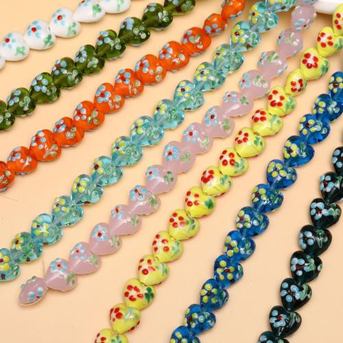 Handgemaakte Lampwork Beads, Hart, DIY, meer kleuren voor de keuze, 16x16mm, Ca 100pC's/Bag, Verkocht door Bag