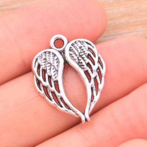 Wing Shaped Zinc Alloy Pendants plated DIY nickel lead & cadmium free Sold By Bag