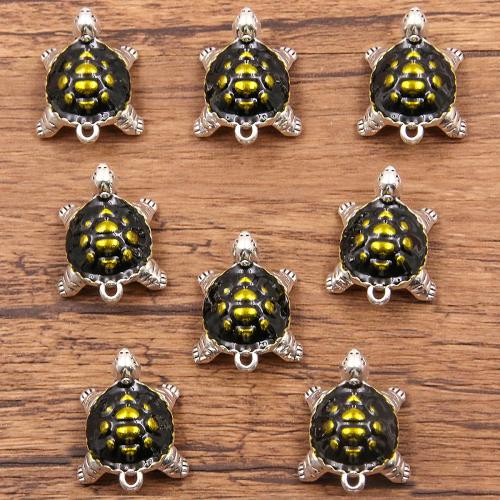 Zinc Alloy Animal Pendants silver color plated DIY & enamel black nickel lead & cadmium free Sold By Bag