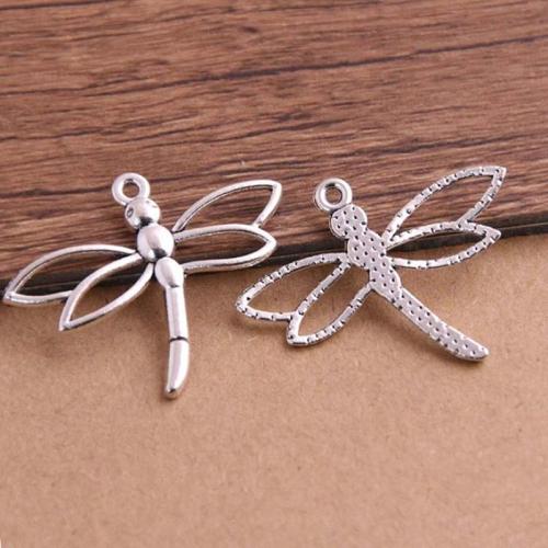 Zinc Alloy Animal Pendler, Dragonfly, forgyldt, du kan DIY, flere farver til valg, nikkel, bly & cadmium fri, 100PC/Bag, Solgt af Bag