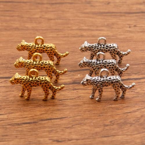 Zinc Alloy Animal Pendants Leopard plated DIY nickel lead & cadmium free Sold By Bag