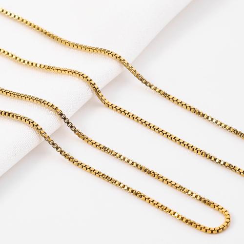 Collier en laiton, Placage de couleur d'or, bijoux de mode, doré, protéger l'environnement, sans nickel, plomb et cadmium, 1mm, Longueur 50 cm, Vendu par PC