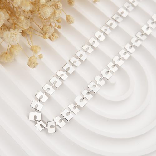 Stainless Steel Chain Necklace 304 Stainless Steel silver color plated fashion jewelry silver color Length 50 cm Sold By PC