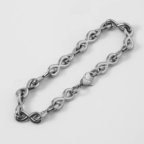 Stainless Steel smycken Armband, 304 rostfritt stål, silver pläterad, mode smycken, silver, 8x8mm, Säljs av PC