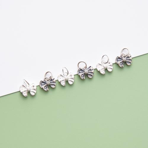 925 Sterling Sølv vedhæng, Bowknot, du kan DIY, flere farver til valg, 10x8mm, Solgt af PC