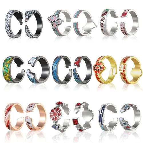 Zinc Alloy Finger Ring plated Unisex & enamel Sold By Pair