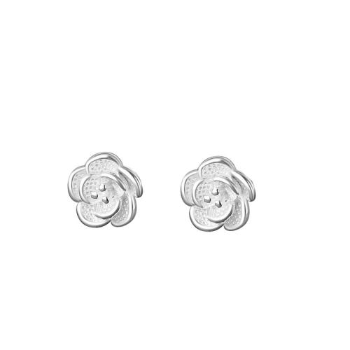 925 Sterling Silver Stud Earrings & for woman silver color Sold By Pair