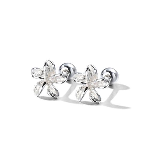 925 Sterling Silver Stud Earrings plated for woman silver color Sold By Pair