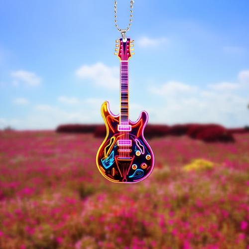 Hanging Ornaments Acrylic Guitar for home and office mixed colors Sold By PC