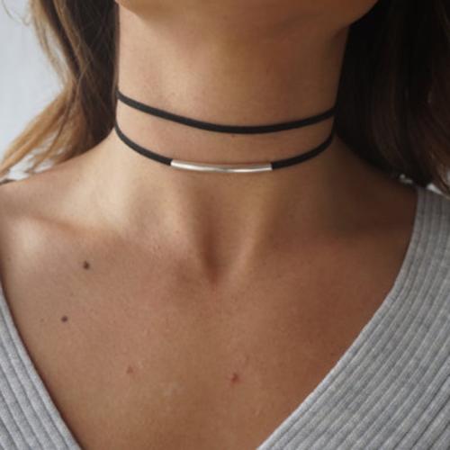 Fashion Choker Necklace Zinc Alloy with Velveteen with 7cm extender chain fashion jewelry & for woman Length Approx 30 cm Sold By PC