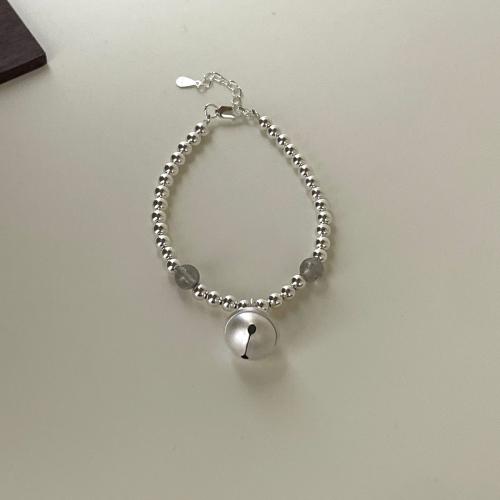 Argento Bracciali, 925 sterline d'argento, with Moonstone, gioielli di moda & per la donna, Lunghezza Appross. 19 cm, Venduto da PC