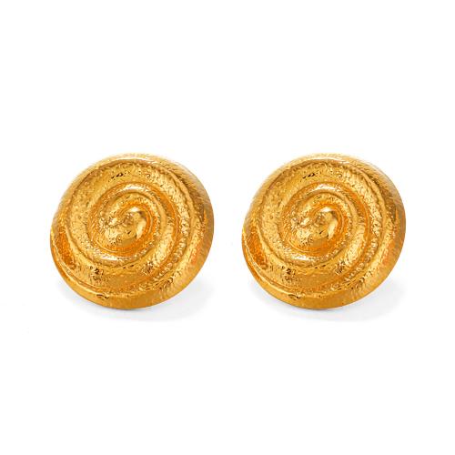 Roestvrij staal Stud Earrings, 304 roestvrij staal, mode sieraden & voor vrouw, gouden, 24x26mm, Verkocht door pair