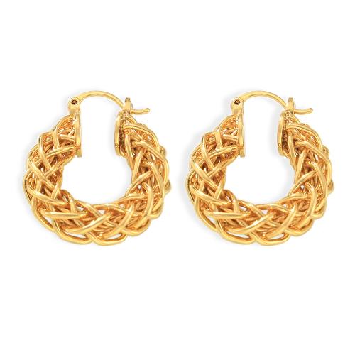 Messing Spring hoop oorbellen, 18K verguld, mode sieraden & voor vrouw, gouden, 24x31mm, Verkocht door pair