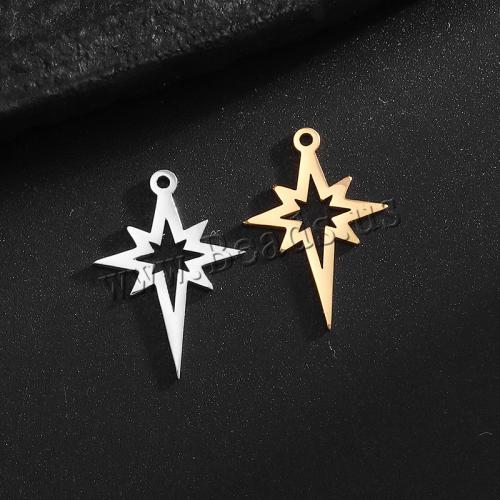 Stainless Steel Pendants 304 Stainless Steel Eight Point Star Vacuum Ion Plating DIY Sold By PC