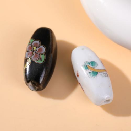 Porcelain Jewelry Beads Oval hand drawing DIY Approx Sold By Bag