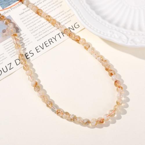 Perles Citrine naturelles, perles de citrine, Rond, DIY, 6mm, Vendu par Environ 38 cm brin