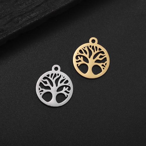 Stainless Steel korut Riipukset, 304 Stainless Steel, Tree of Life, tee-se-itse, enemmän värejä valinta, 15x17.20mm, Myymät PC