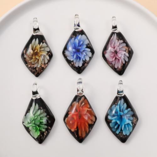 Fashion Lampwork Hangers, Rhombus, DIY, meer kleuren voor de keuze, 58x30mm, 12pC's/Bag, Verkocht door Bag