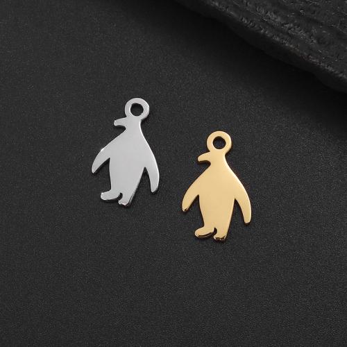 Rustfrit stål Animal Pendler, 304 rustfrit stål, Penguin, du kan DIY, flere farver til valg, 9x15mm, Solgt af PC