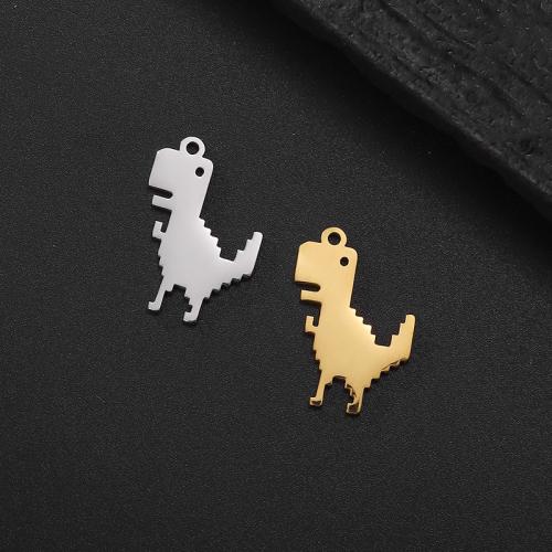 Rustfrit stål Animal Pendler, 304 rustfrit stål, Dinosaur, du kan DIY, flere farver til valg, 12x18mm, Solgt af PC