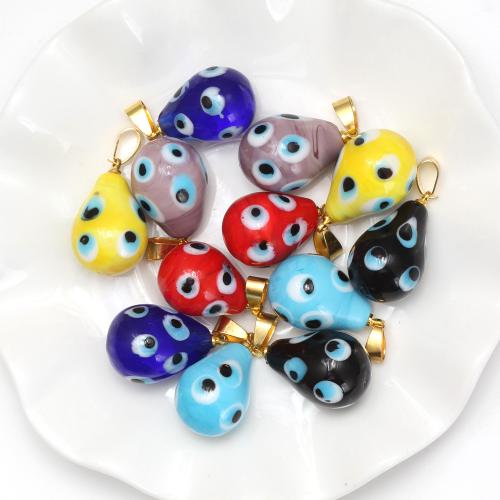 Fashion Lampwork Pendants plated DIY & evil eye pattern & enamel Sold By PC