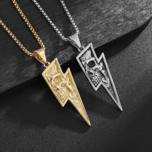 Titanium Steel Pendants Lightning Symbol plated & for man Length 60 cm Sold By PC