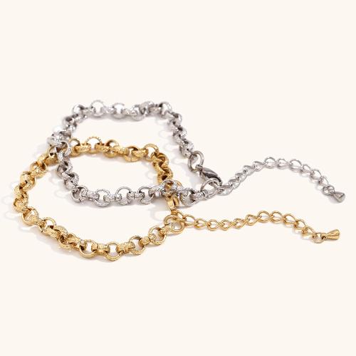 Stainless Steel Jewelry Bracelet 304 Stainless Steel with 5cm extender chain plated fashion jewelry Length 17 cm Sold By PC