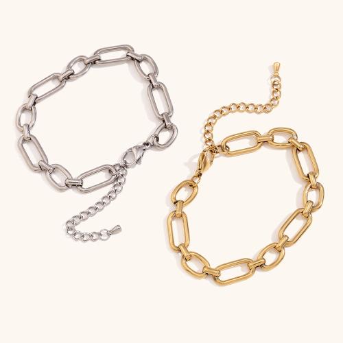 Stainless Steel Jewelry Bracelet 304 Stainless Steel with 5cm extender chain plated fashion jewelry Length 17 cm Sold By PC