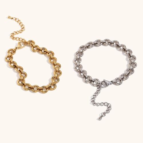 Stainless Steel Jewelry Bracelet 304 Stainless Steel with 5cm extender chain plated fashion jewelry Length 17 cm Sold By PC