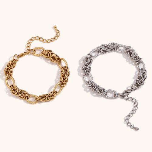 Stainless Steel Jewelry Bracelet 304 Stainless Steel with 5cm extender chain plated fashion jewelry Length 17 cm Sold By PC