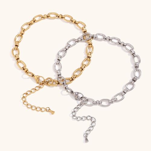 Stainless Steel Jewelry Bracelet 304 Stainless Steel with 5cm extender chain plated fashion jewelry Length 17 cm Sold By PC