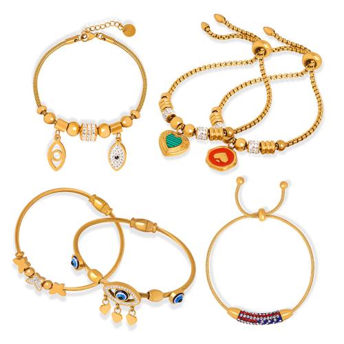 Pulseira de aço titânio, Partículas de aço, banhado, joias de moda & Vario tipos a sua escolha & para mulher, Mais cores pare escolha, vendido por PC