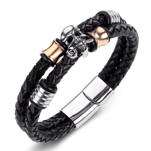 PU cavo bracciali, 304 acciaio inox, with PU, fatto a mano, unisex & formato differente per scelta, nessuno, Venduto da PC