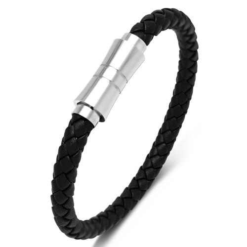 PU Cord Náramky, 304 Stainless Steel, s PU, ruční práce, unisex & různé velikosti pro výběr, více barev na výběr, Prodáno By PC