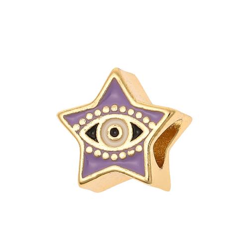 Mode Evil Eye Schmuck Perlen, Messing, Stern, plattiert, DIY & Emaille, keine, verkauft von PC