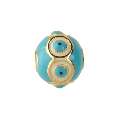 Fashion Evil Eye Jewelry Beads Brass plated DIY & enamel Sold By PC