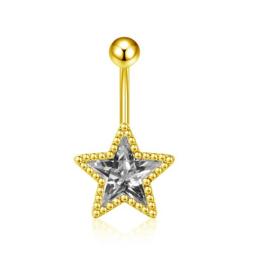 Belly Ring Ottone, Micro spianare cubic zirconia & per la donna, nessuno, Venduto da PC