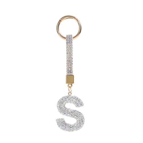 Zinc Alloy Key Clasp portable & multifunctional & with rhinestone Sold By PC