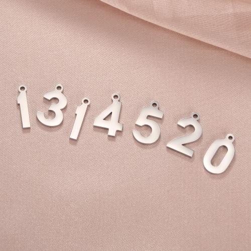 Stainless Steel Letter Pendants 304 Stainless Steel Number plated DIY Sold By PC