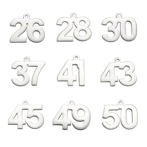 Stainless Steel Letter Pendants 304 Stainless Steel Number plated DIY Sold By PC