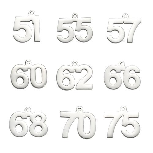 Stainless Steel Letter Pendants 304 Stainless Steel Number plated DIY Sold By PC