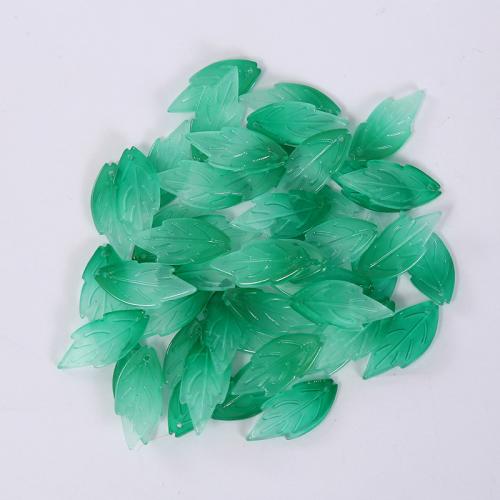 Accesorios para el cabello DIY de, Cristal de murano, Hoja, barniz de secado al horno, Bricolaje, más colores para la opción, DIY findings length 10-25mm, Vendido por UD