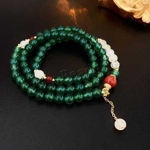 Natural Gemstone Necklace Jade fashion jewelry & for woman green Length Approx 53 cm Sold By PC