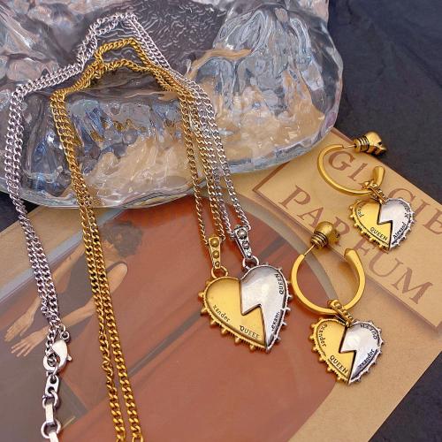 Gioielli Brass Set, ottone, with 5cm extender chain, gioielli di moda & stili diversi per la scelta & per la donna & bicolore, Lunghezza Appross. 40 cm, Venduto da PC