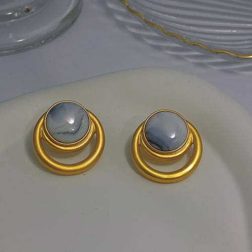 Prás Graí Earring, le Agate, jewelry faisin & do bhean, órga, 24mm, Díolta De réir Péire