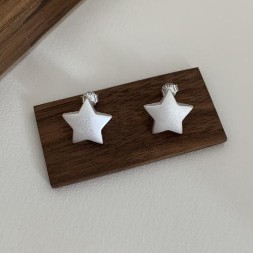 925 Sterling Silver Stud Earrings Star fashion jewelry & for woman Sold By Pair