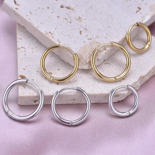 Stainless Steel Huggie Hoop Earring 304 Stainless Steel Round plated & for woman Sold By Pair