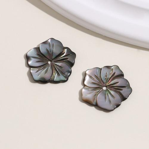 Haarstock-Befunde, Black+Lip+Shell, Blume, DIY, schwarz, 20x20mm, verkauft von PC