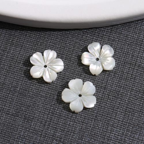 Conclusões da vara do cabelo, White Lip Shell, Flor, DIY, branco, 12x12mm, vendido por PC